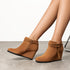 ELEGANTE DAMEN-SCHWARZE KEILABSATZ-STIEFELETTEN MIT GEFLOCHTENEM FRANSDETAIL – HIGH-HEEL-STIEFEL